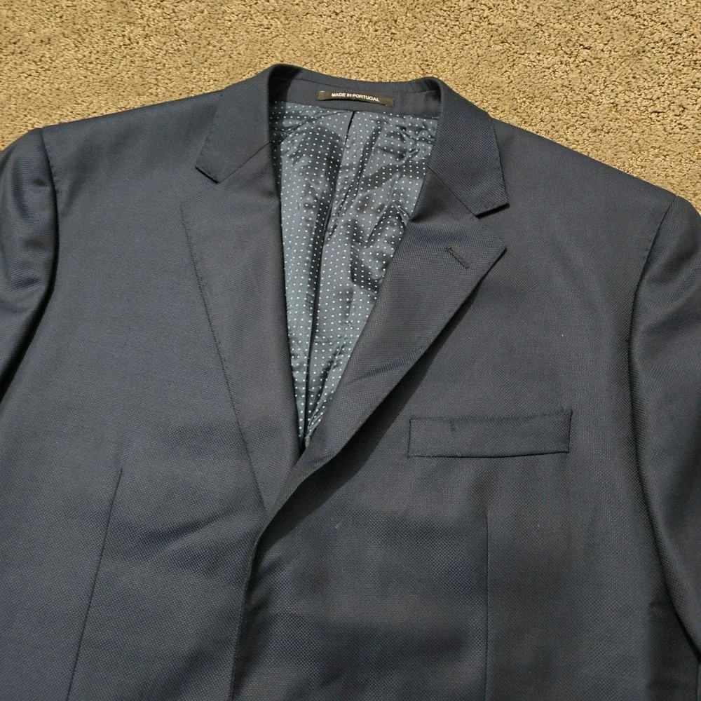 Frank Stella‎ Loro Piana Super 130s Wool Blazer Sport Coat Navy Blue Mens 58L